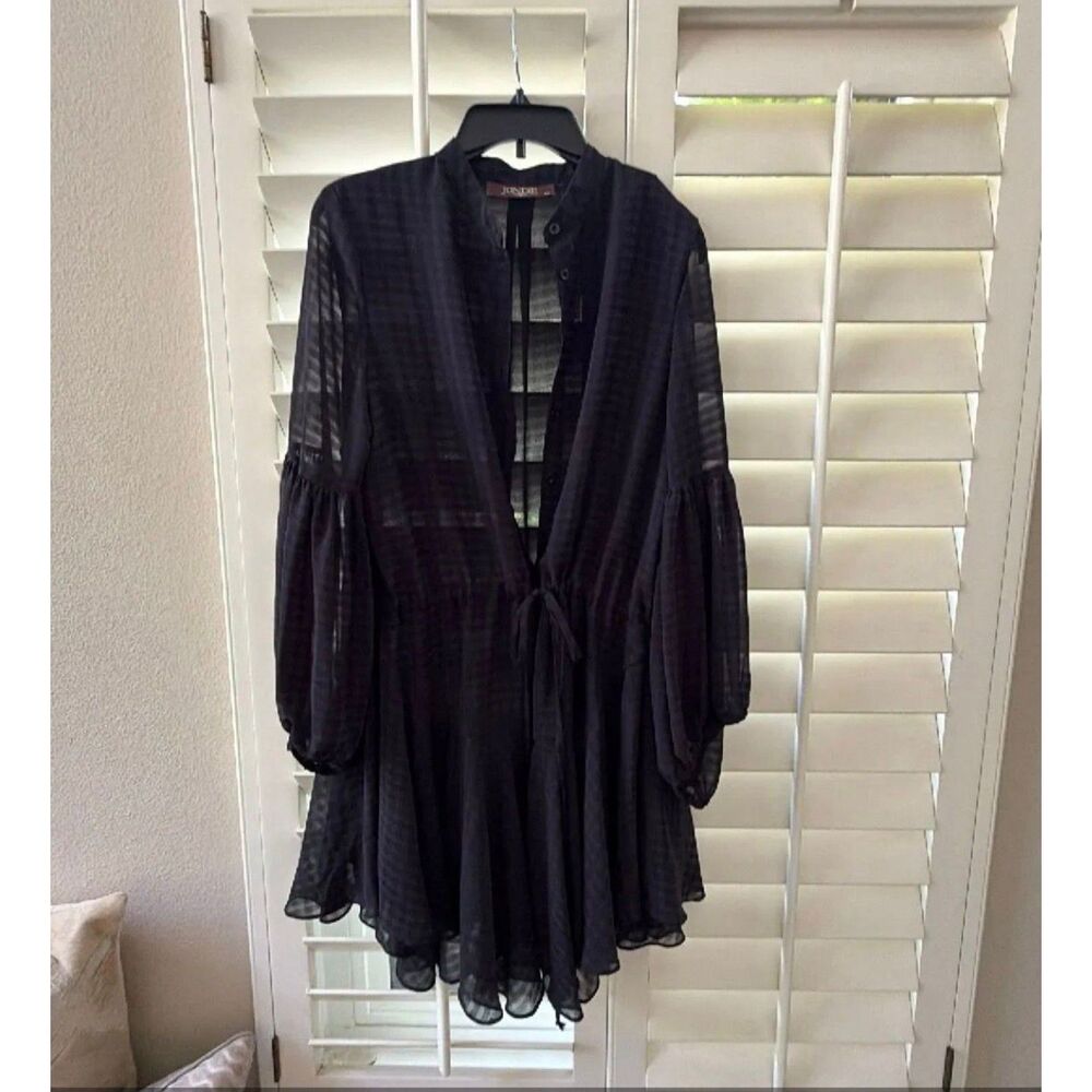 Button Up Mesh Mini Dress